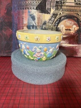 Easter Bunnies Rabbits Large Decor Bowl